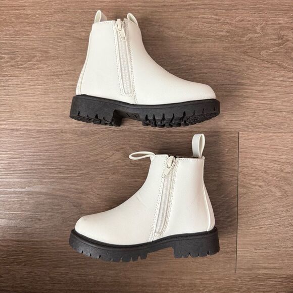 Toddler Girls White & Black Chelsea Boots | Size 6 | Sparkle In Pink - Picture 3 of 11